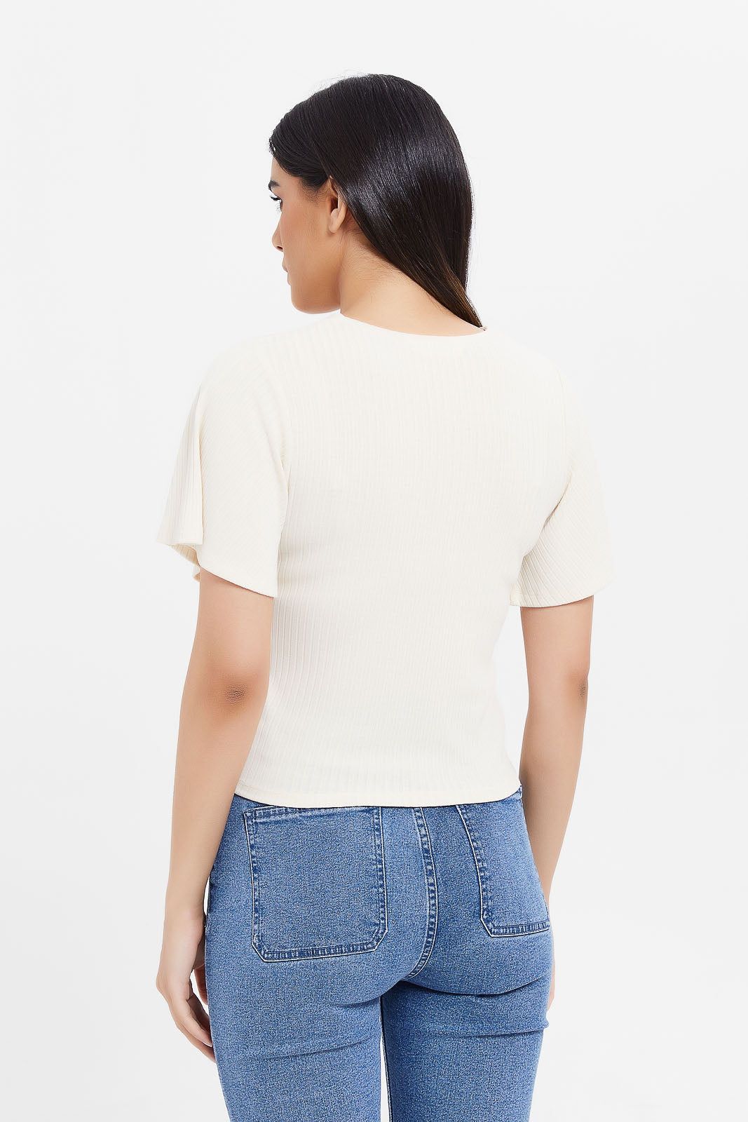 Women Ecru Ribbed Top sold by Redtag product image thumbnail 3