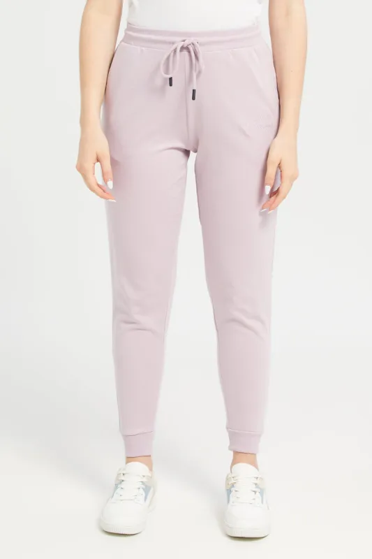 Women Lilac Joggers sold by Redtag