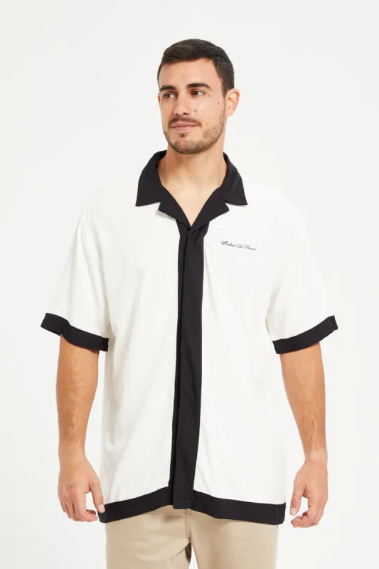 Men White Varcity Club Printed Shirt sold by Redtag