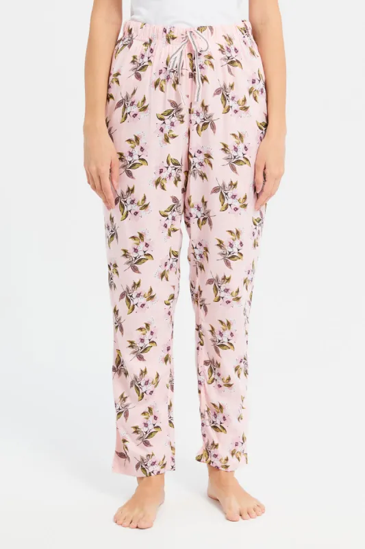 Women Pink Printed Pajama Bottom sold by Redtag