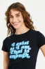 Women Black Graphic T-Shirt sold by Redtag