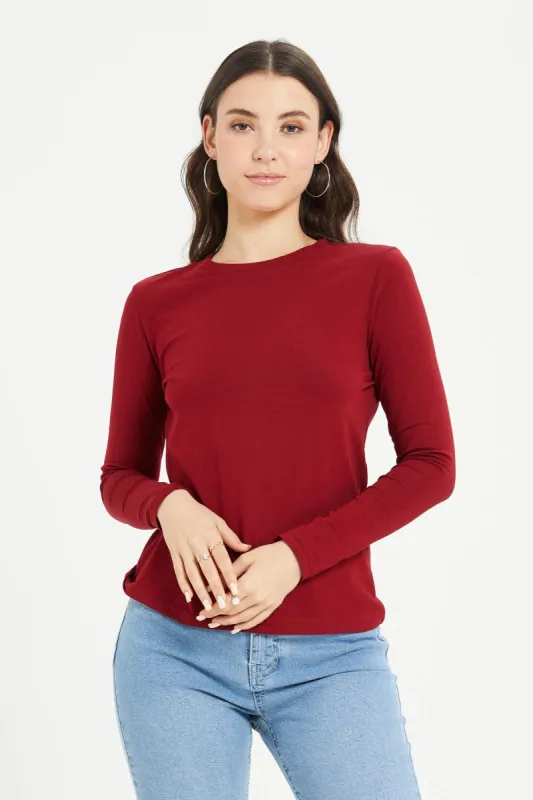 Women Red Basic T-Shirt sold by Redtag