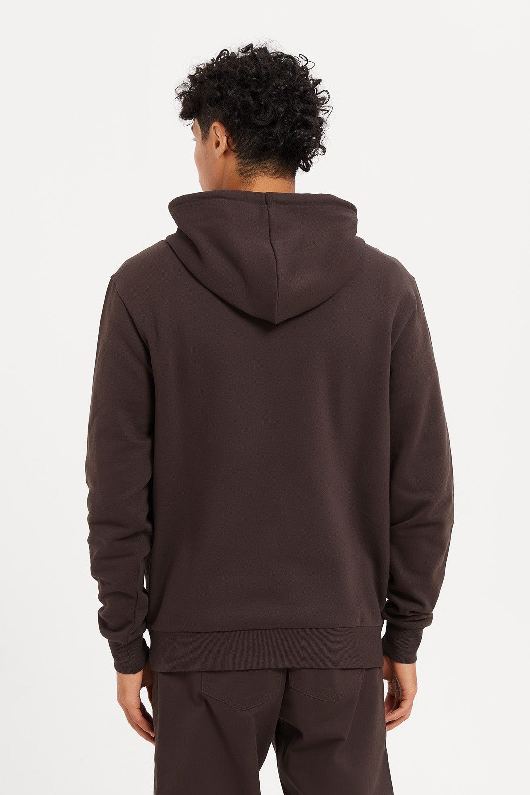 Men Brown Basic Hoodie sold by Redtag product image thumbnail 3