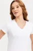 White Short Sleeve V- Neck T-Shirt sold by Redtag