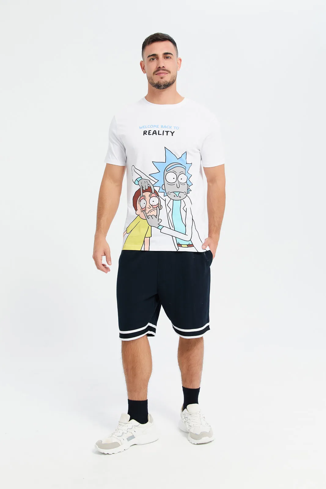 Men White Rick & Morty Print T-Shirt sold by Redtag product image thumbnail 2