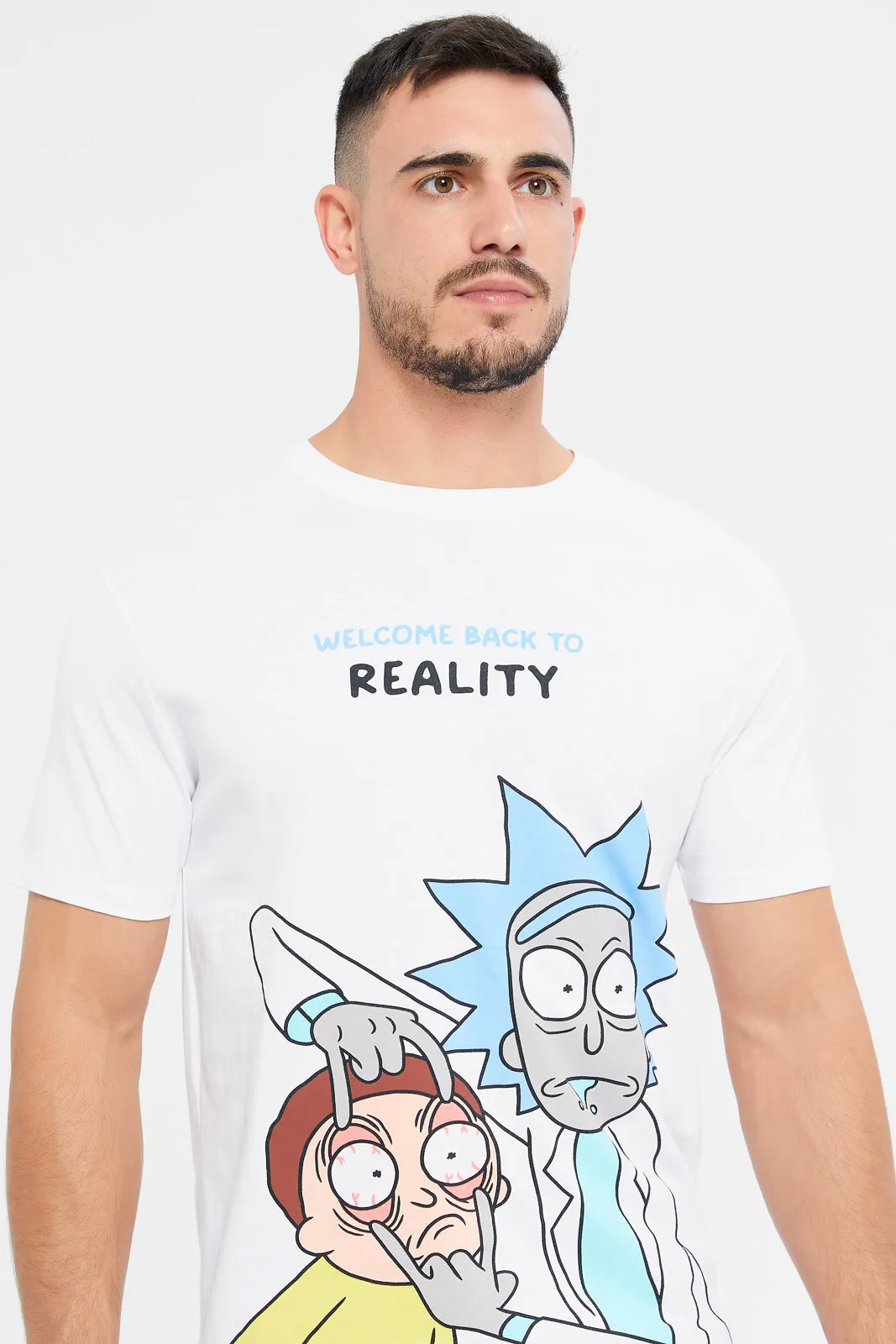 Men White Rick & Morty Print T-Shirt sold by Redtag product image thumbnail 4