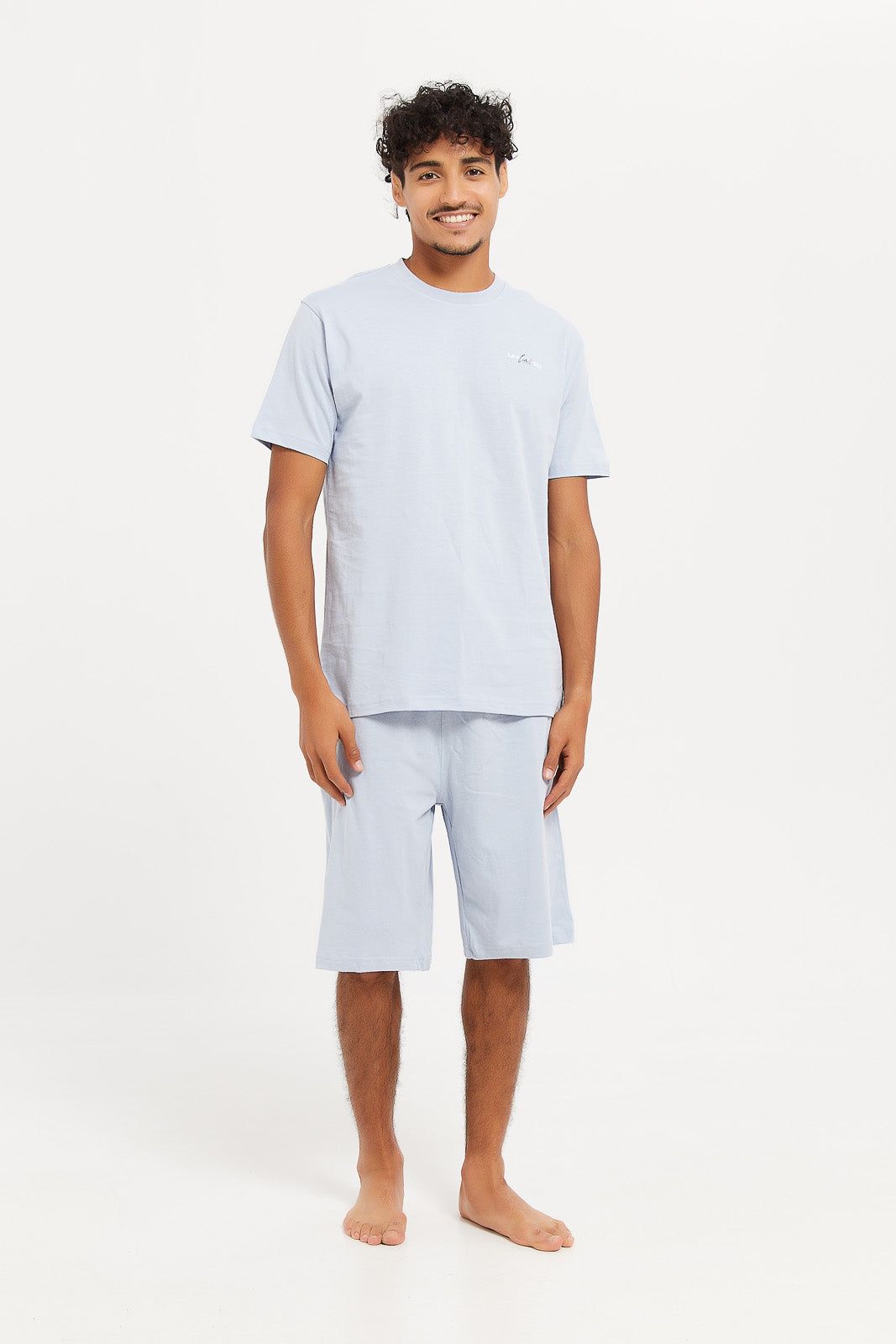 Men Blue Plain Pyjama Set (2 Piece) sold by Redtag