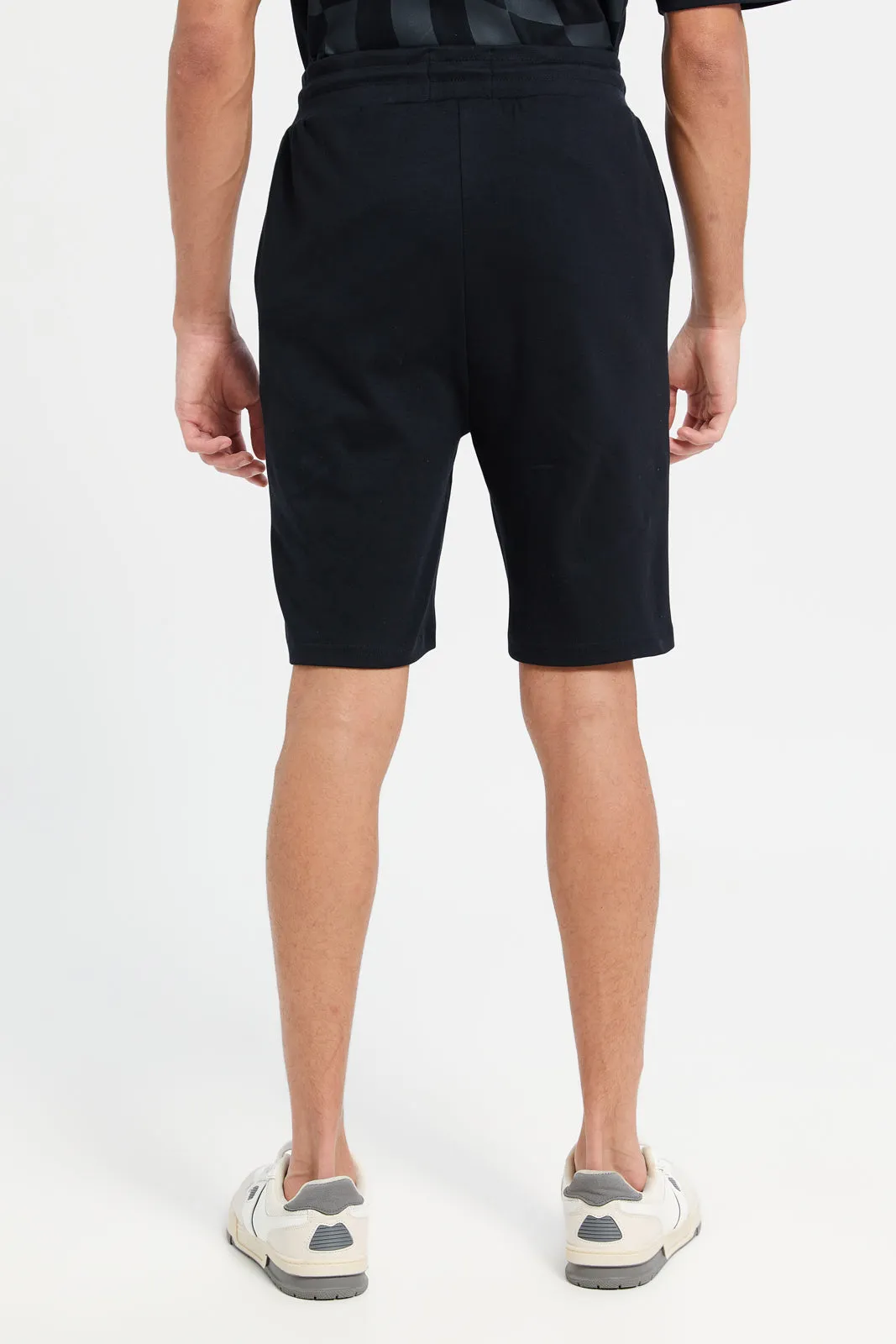 Men Black Printed Lounge Shorts sold by Redtag product image thumbnail 3