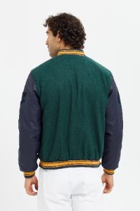 Men Green Baseball Bomber Jacket sold by Redtag