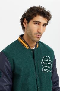 Men Green Baseball Bomber Jacket sold by Redtag