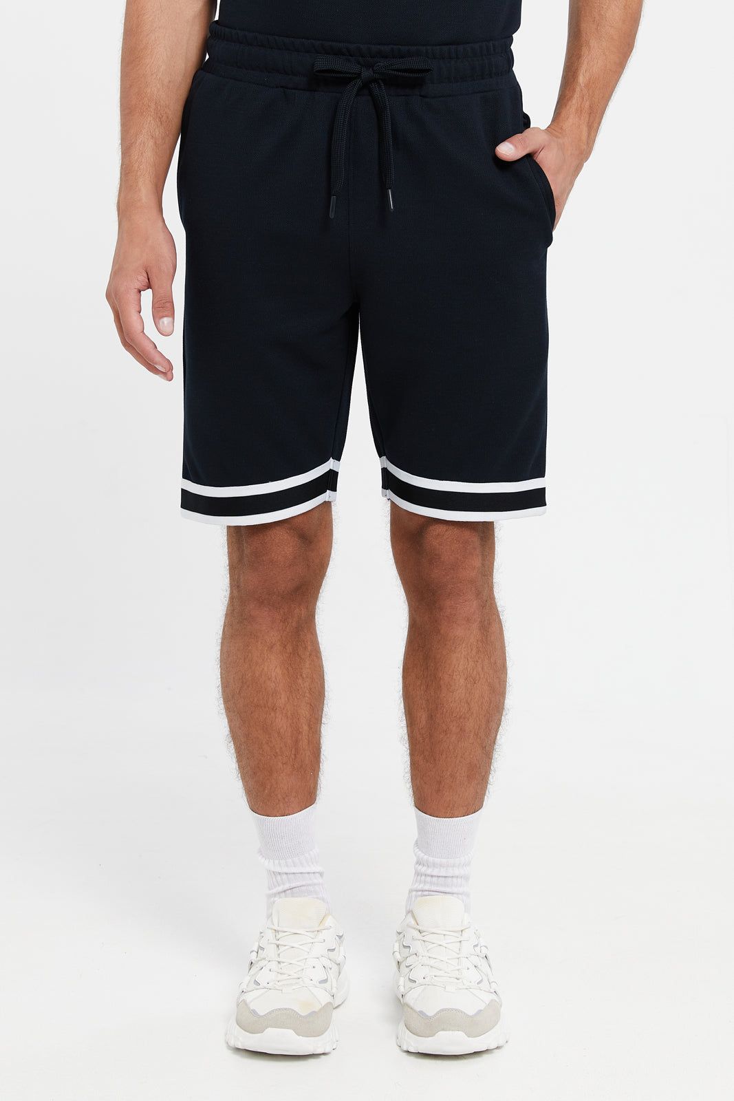 Men Navy Jacquard Lounge Short sold by Redtag