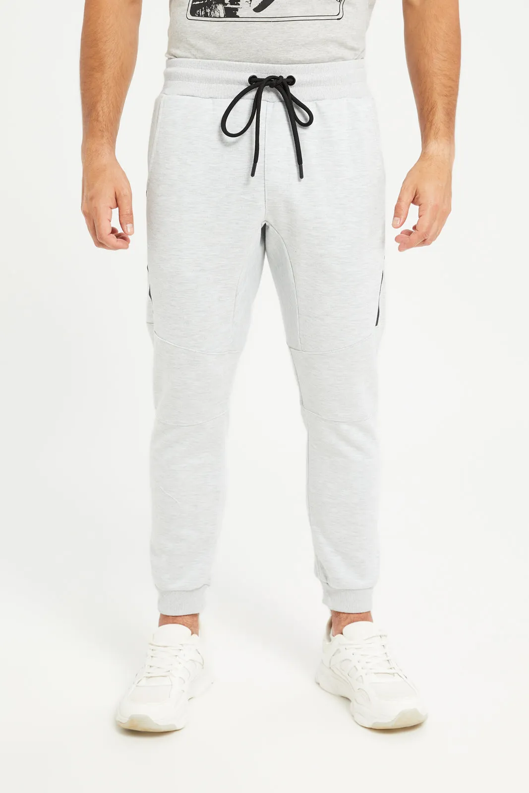 Men Grey Plain Active Track Pants sold by Redtag