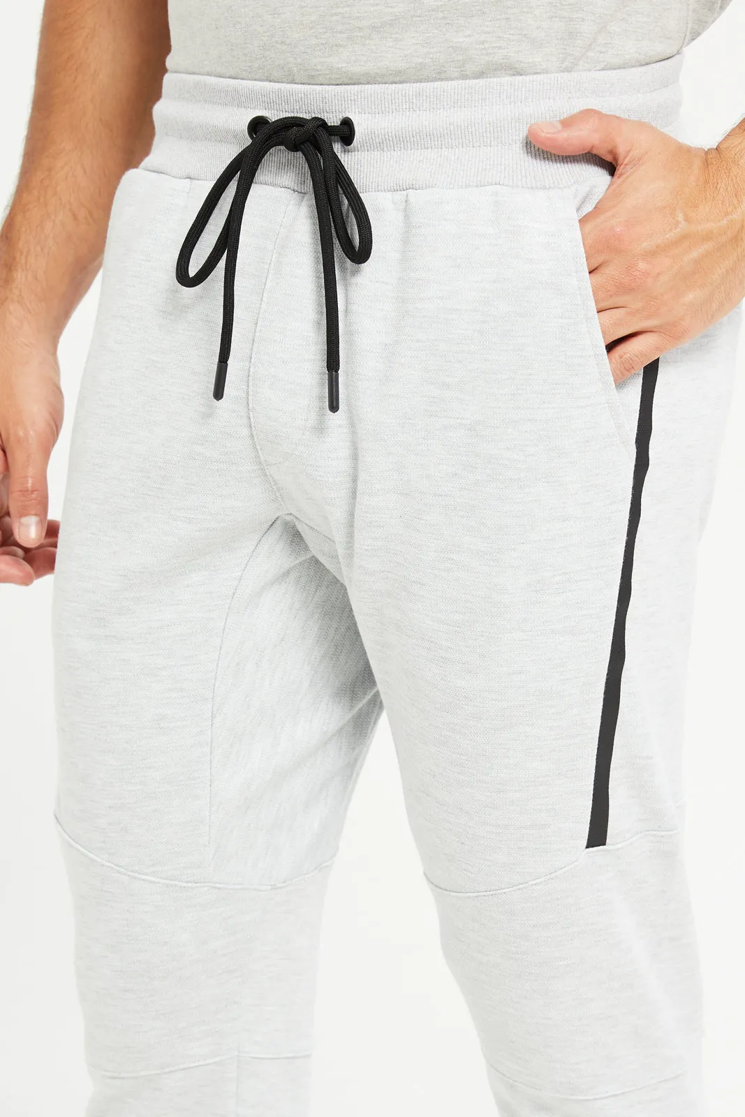 Men Grey Plain Active Track Pants sold by Redtag product image thumbnail 3
