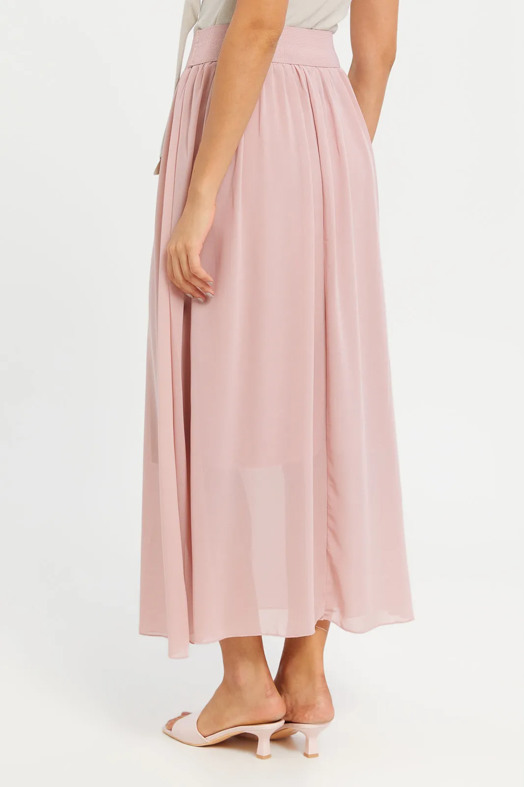 Women Pink Gathered Waistband Skirt sold by Redtag product image thumbnail 3