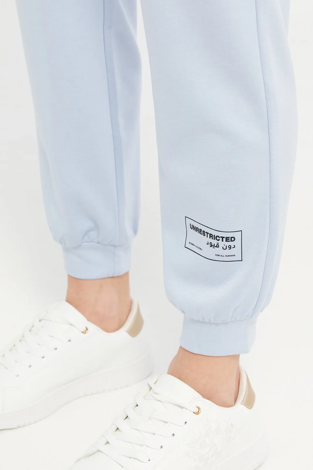 Women Blue Active Joggers With Placement Print sold by Redtag product image thumbnail 5