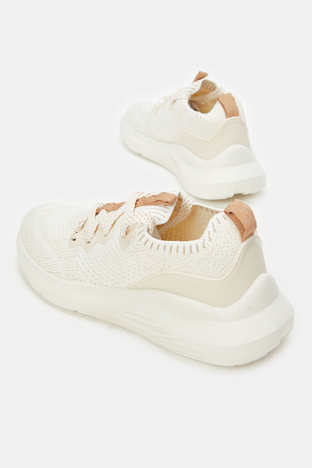 Women Beige Lace Up Sneakers sold by Redtag product image thumbnail 4