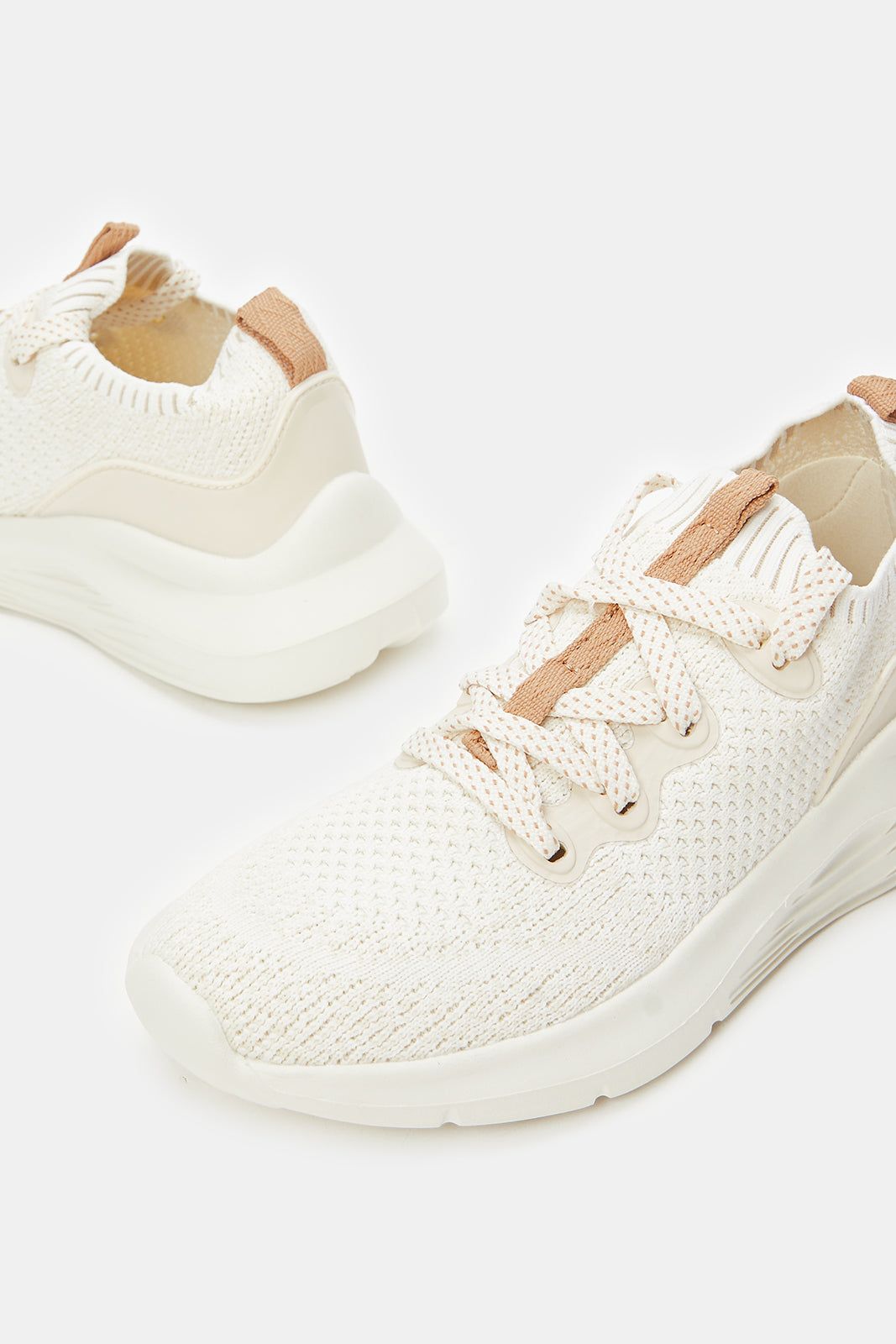 Women Beige Lace Up Sneakers sold by Redtag product image thumbnail 3