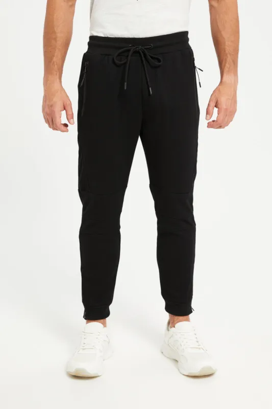 Men Black Slim Fit Active Track Pant: sold by Redtag