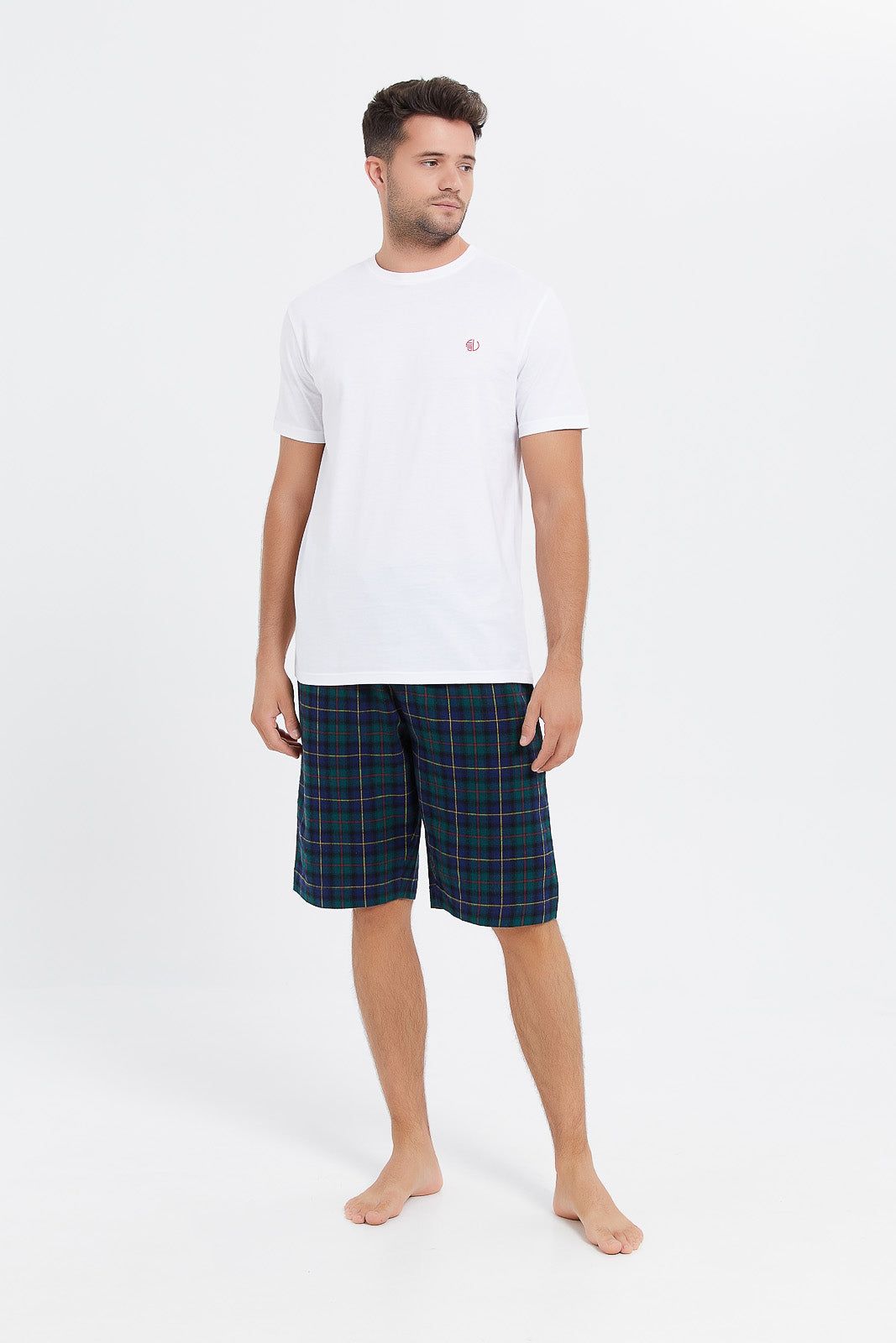 Men White And Green Pyjama Set (2 Piece) sold by Redtag