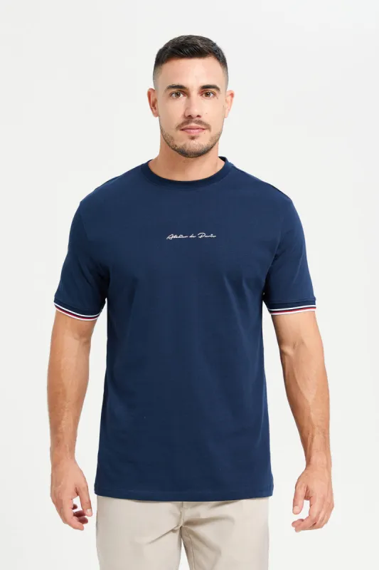 Men Navy Printed T-Shirt sold by Redtag