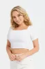 Woman White Crop Top sold by Redtag