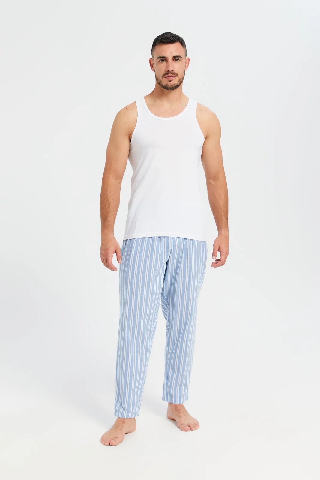 Men Blue Striped Pyjama Bottom sold by Redtag product image thumbnail 2