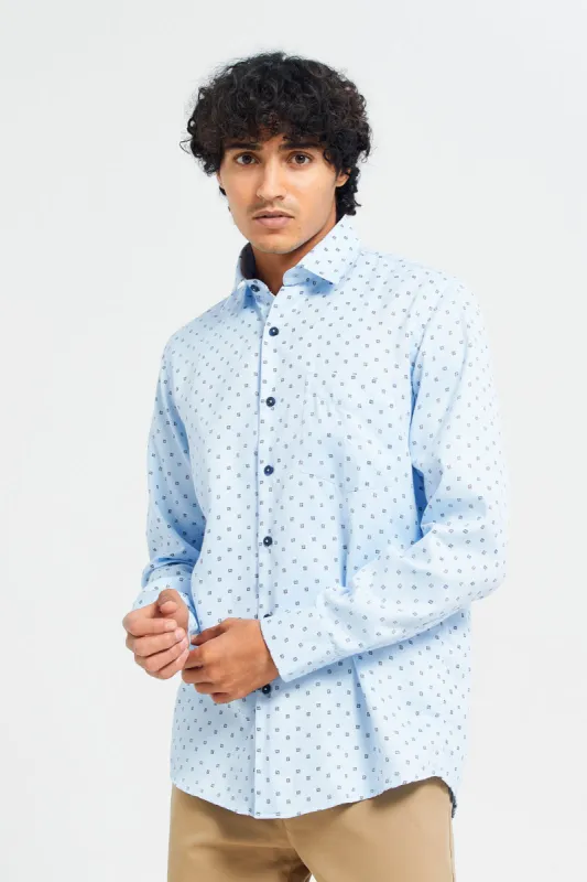 Men Collared Printed Formal Shirt sold by Redtag