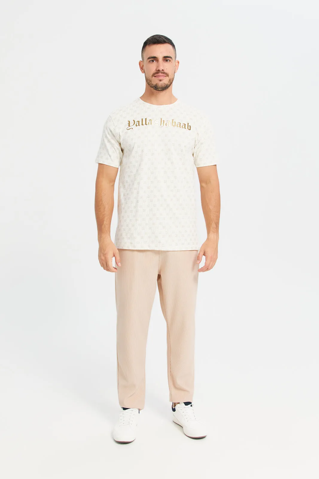 Men Beige Yalla Shabaab Casual T-Shirt sold by Redtag product image thumbnail 2