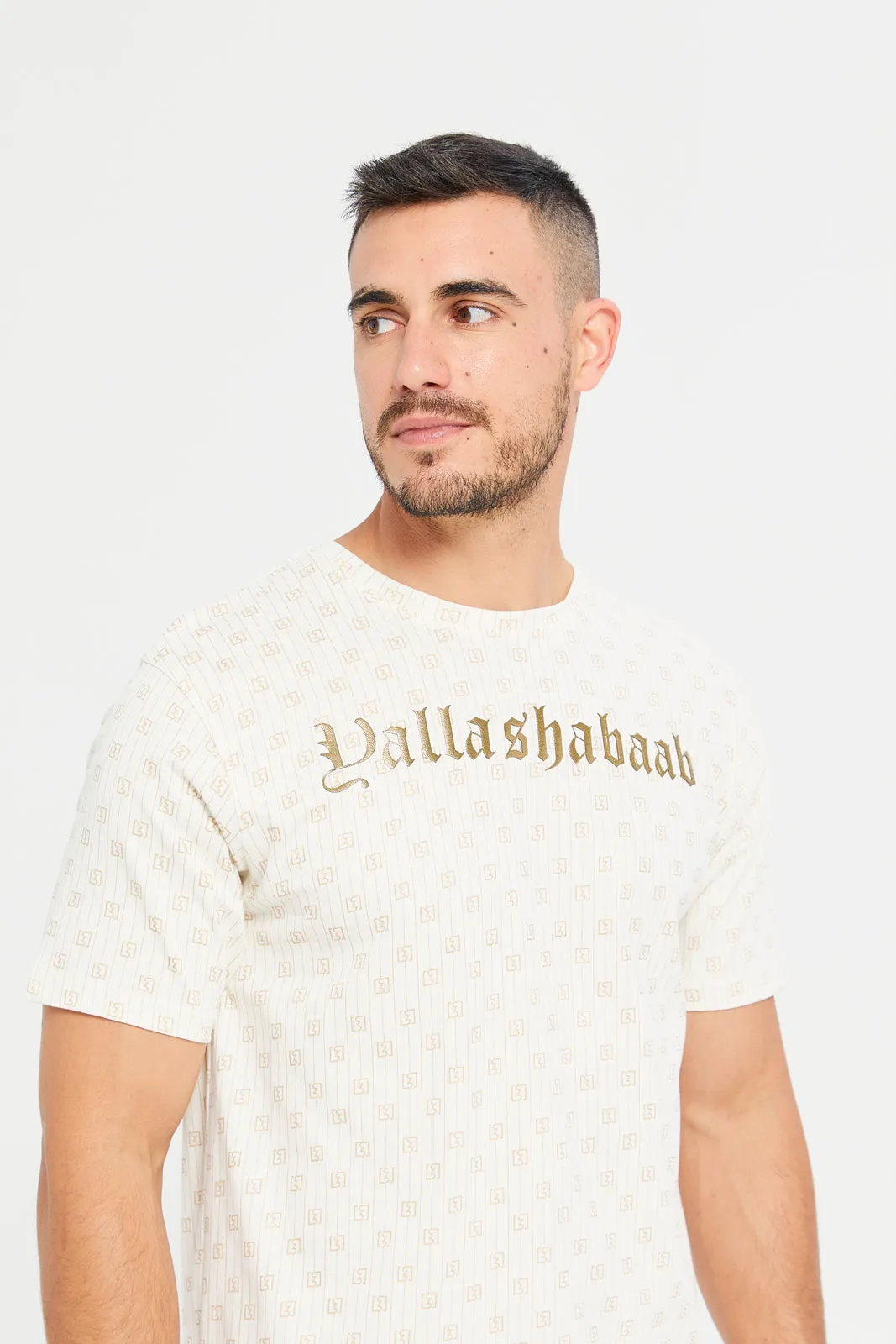 Men Beige Yalla Shabaab Casual T-Shirt sold by Redtag product image thumbnail 4