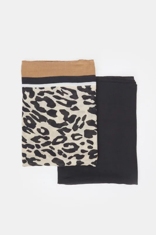 Women Black And Brown Animal Print Set (Pack of 2) sold by Redtag