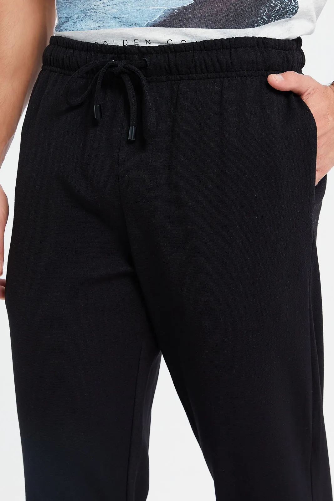 Men Black Pull-On Trousers sold by Redtag product image thumbnail 4