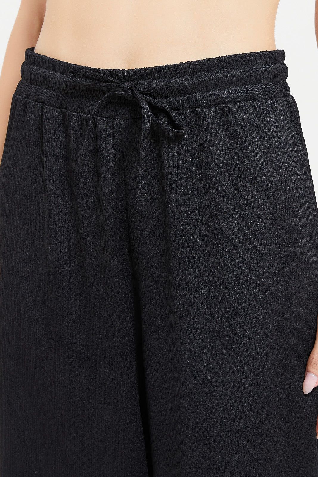 Women Black Jacquard Straight Trouser sold by Redtag product image thumbnail 4