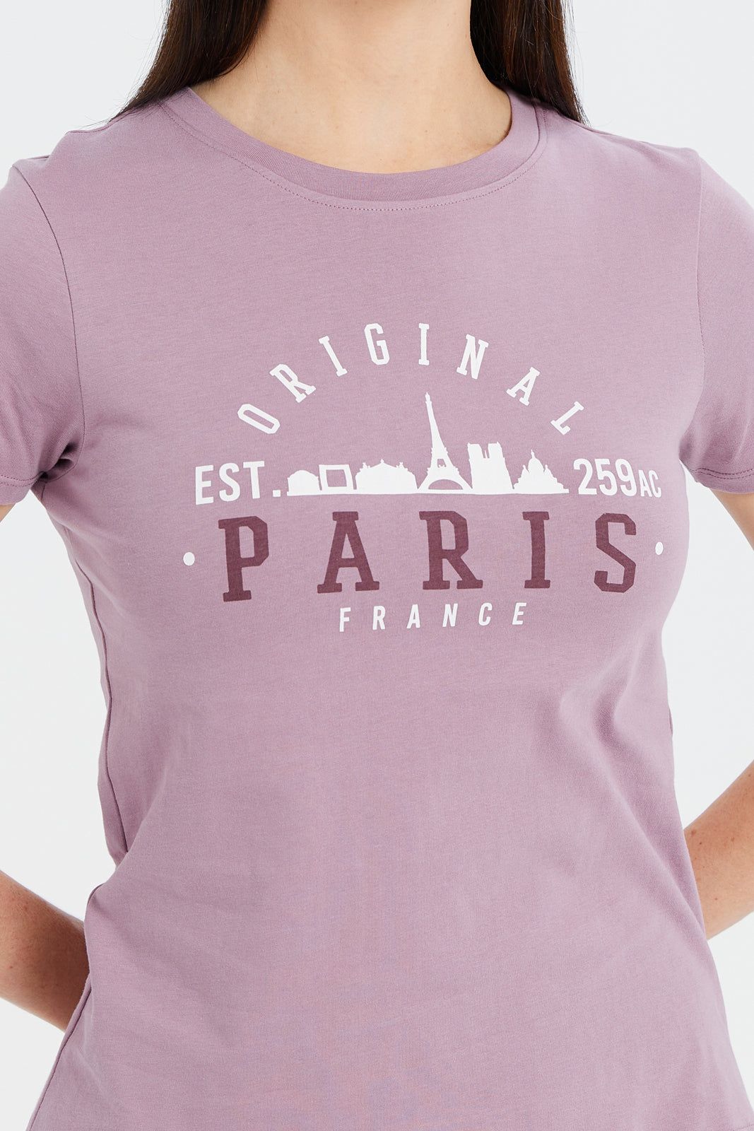Women Mauve Paris Printed T-Shirt sold by Redtag product image thumbnail 4