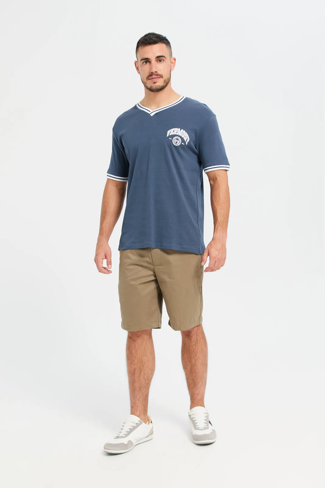 Men Blue Printed Varsity T-Shirt sold by Redtag product image thumbnail 2