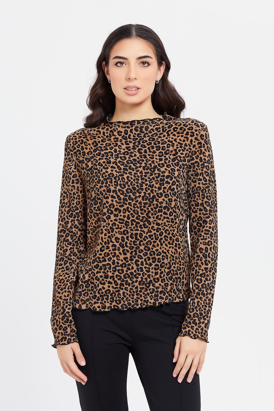 Women Brown Printed Long Sleeve Top sold by Redtag