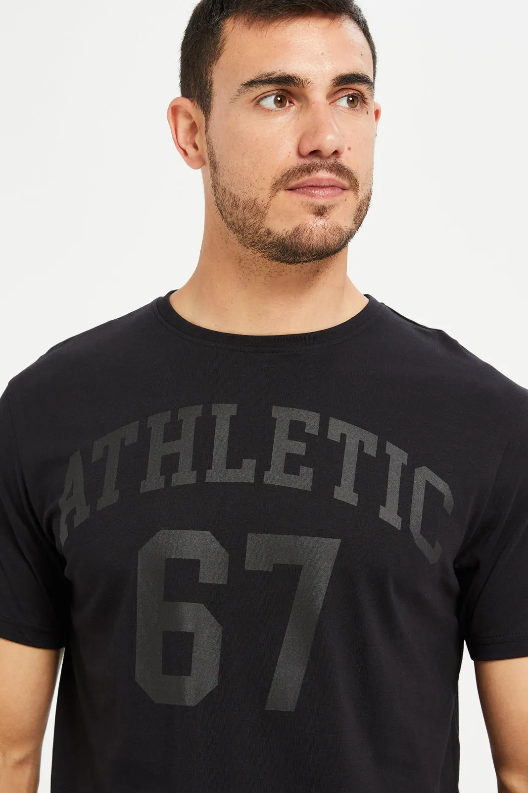 Men Black Graphic Printed T-Shirt sold by Redtag product image thumbnail 4