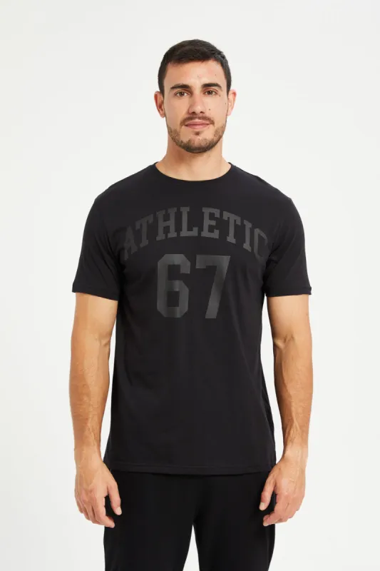 Men Black Graphic Printed T-Shirt sold by Redtag