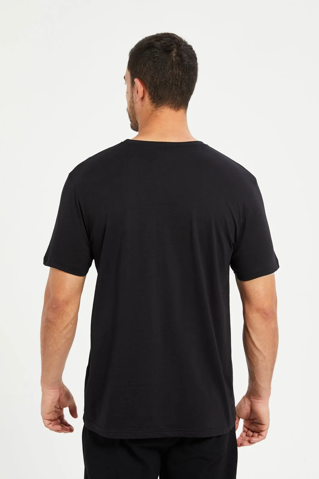 Men Black Graphic Printed T-Shirt sold by Redtag product image thumbnail 3