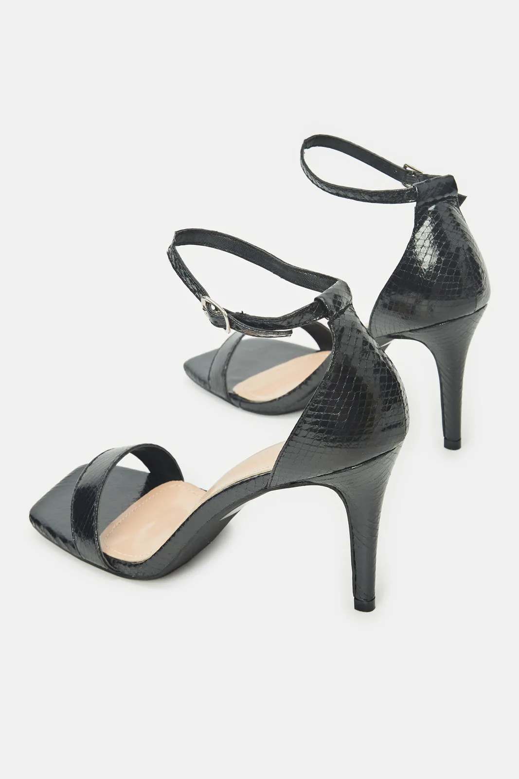 Women Black Strappy Sandal sold by Redtag product image thumbnail 4