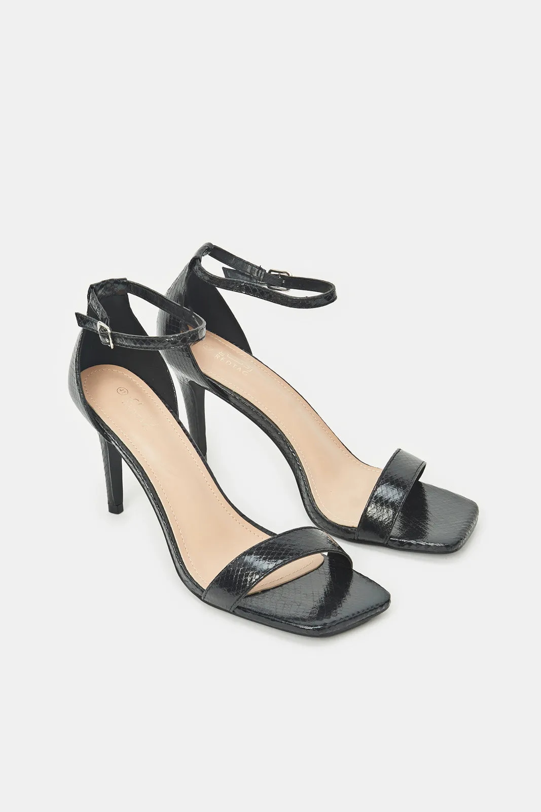 Women Black Strappy Sandal sold by Redtag product image thumbnail 2