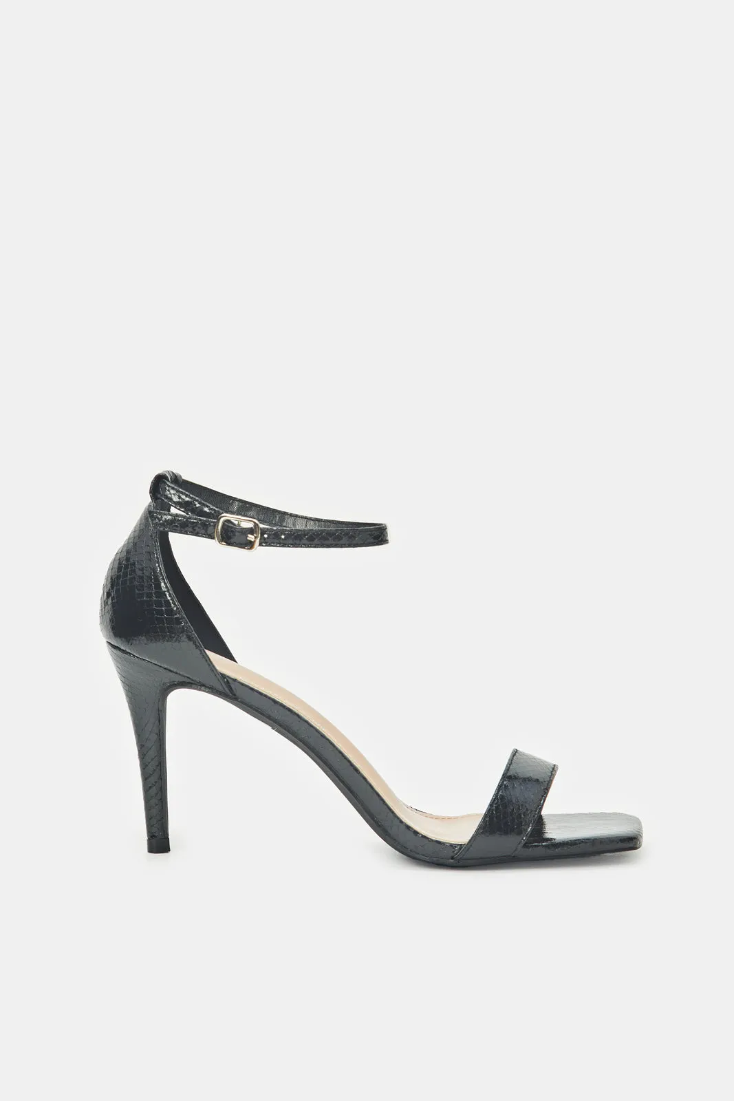 Women Black Strappy Sandal sold by Redtag