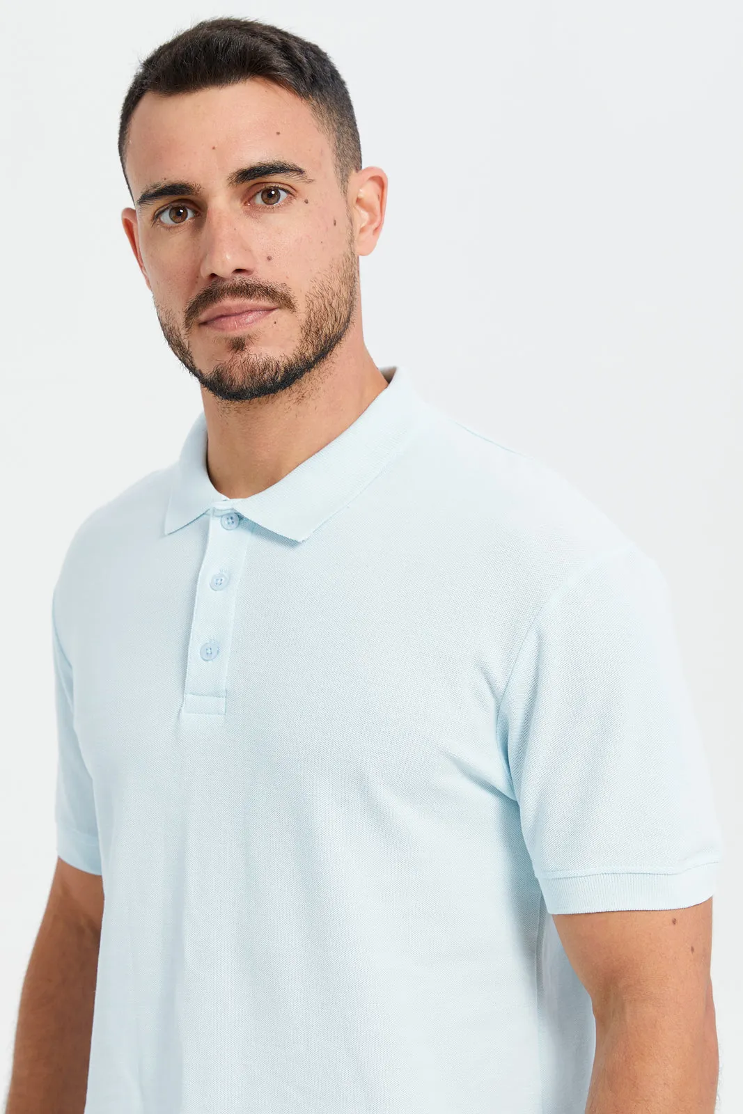 Men Blue Basic Polo Shirt sold by Redtag product image thumbnail 4