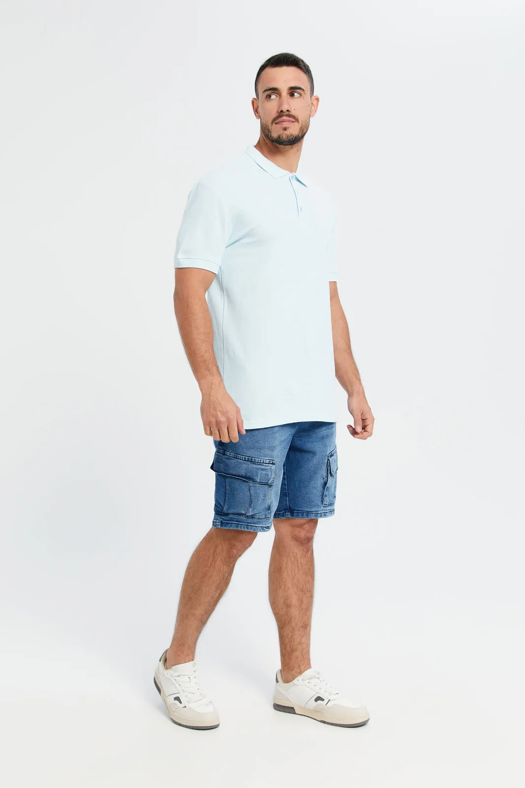 Men Blue Basic Polo Shirt sold by Redtag product image thumbnail 2