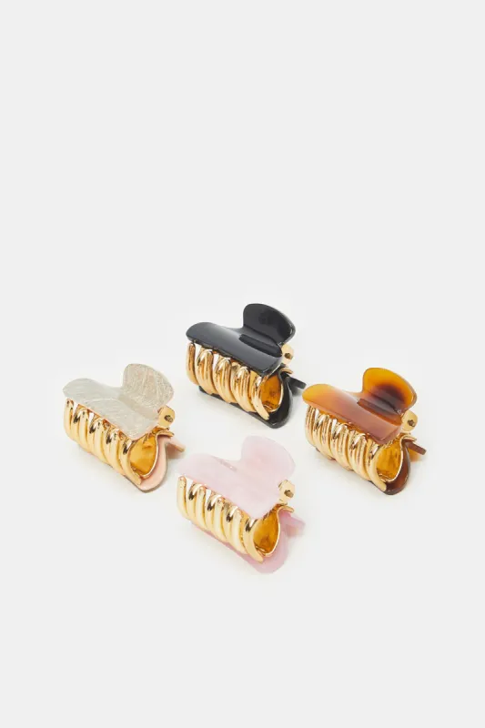 Women Assorted Plain Hair Claw Set (4 Piece) sold by Redtag