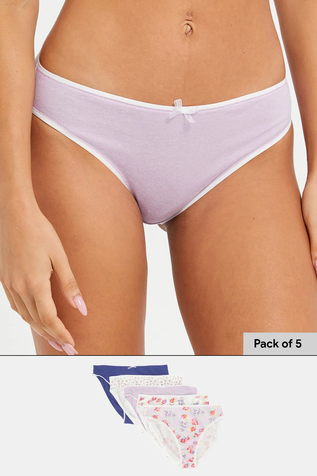 Women Assorted High Leg Brief Set (5 Piece) sold by Redtag