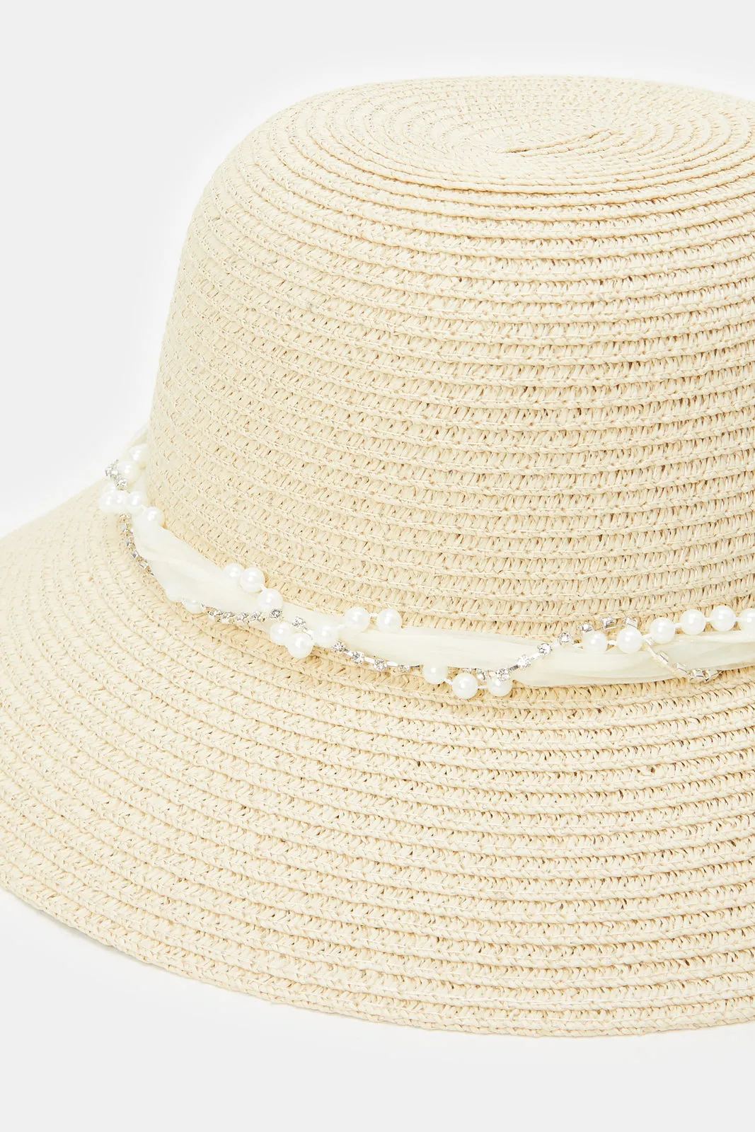 Women Beige Band Embellished Hat sold by Redtag product image thumbnail 2