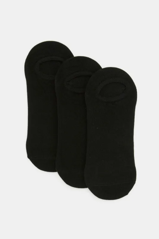 Men Black Invisible Socks Set (Pack of 3) sold by Redtag