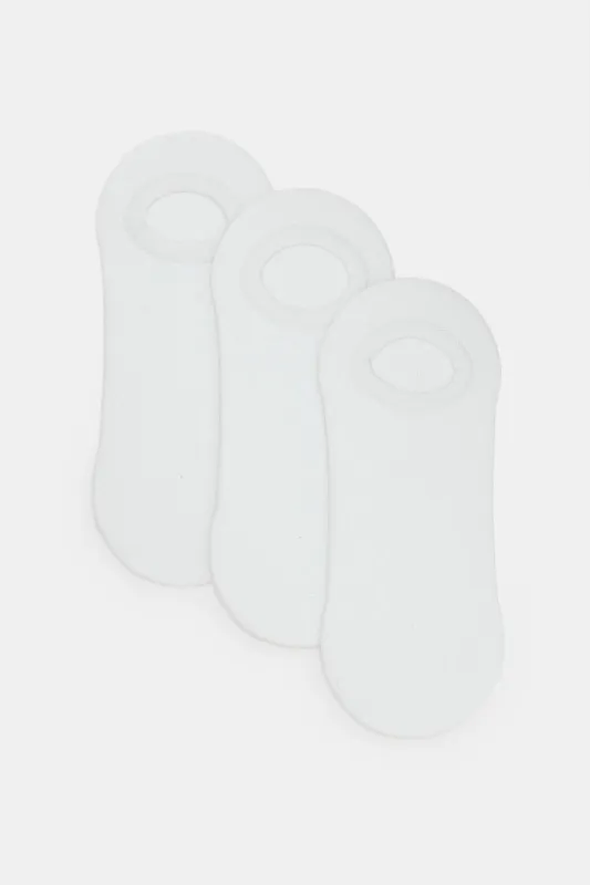 Men White Invisible Socks Set (Pack of 3) sold by Redtag