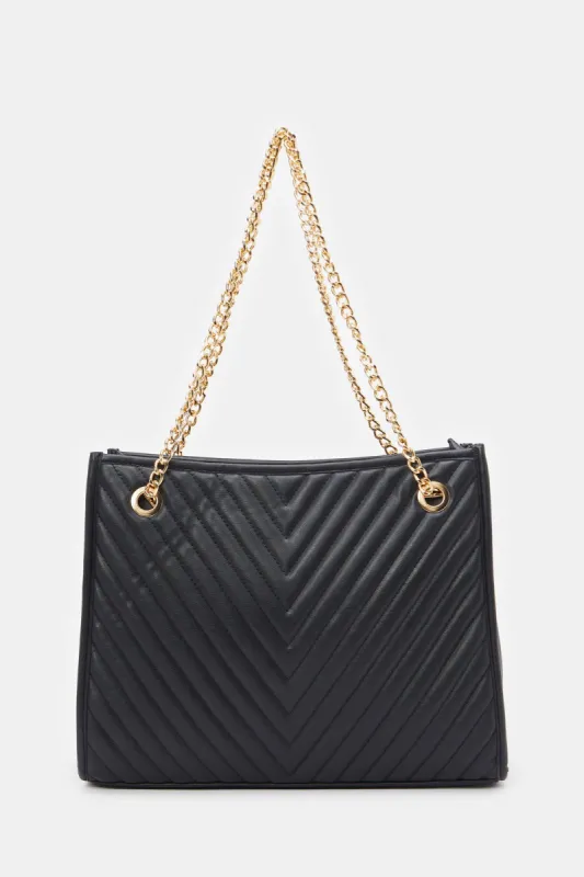 Women Black Tote Bag sold by Redtag