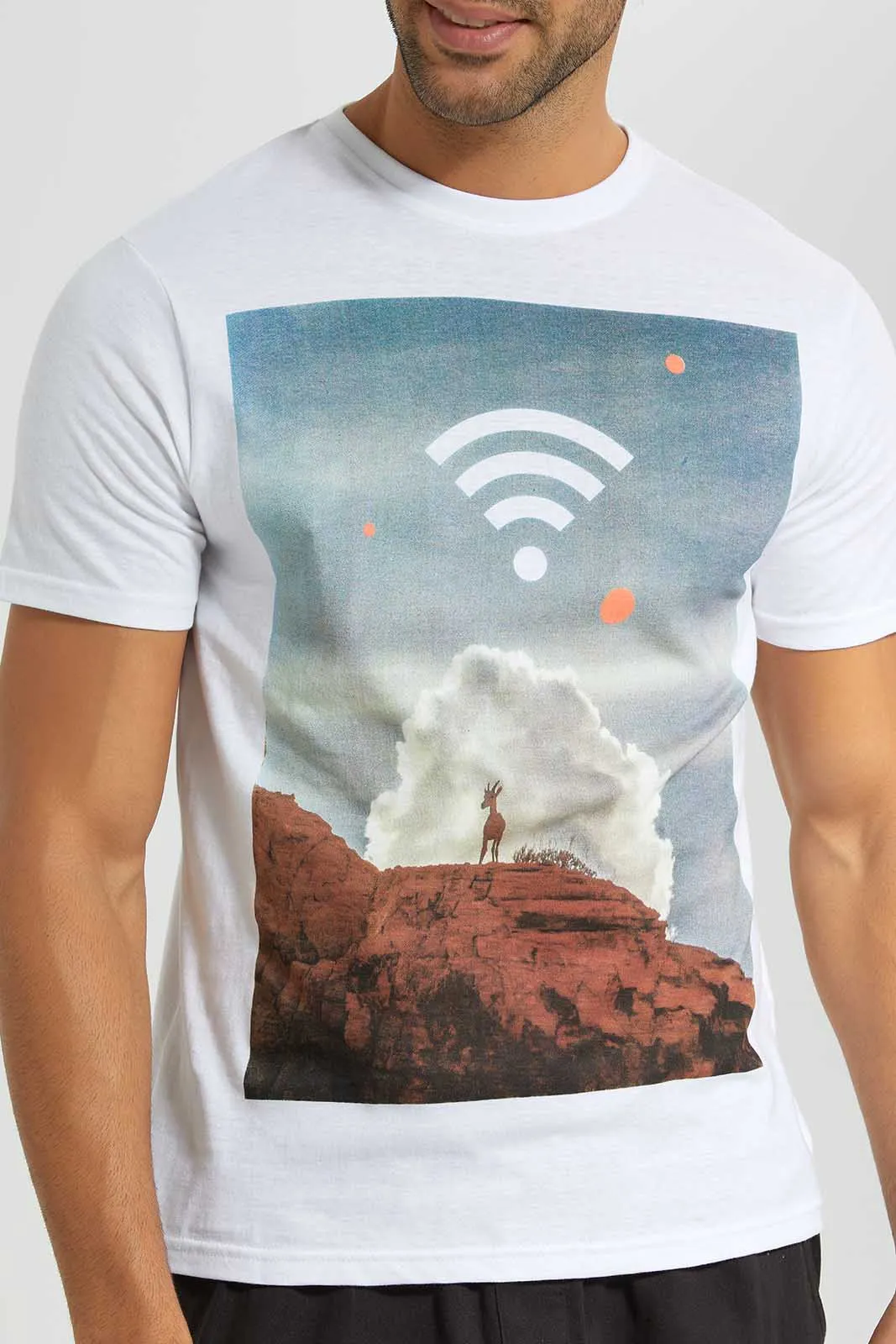 White Graphic T-Shirt sold by Redtag product image thumbnail 3
